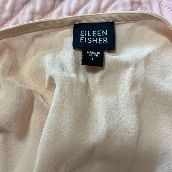 EILEEN FISHER silk light pink round neck size large tank top - Picture 7 of 11